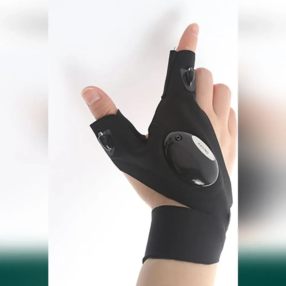 LED Flashlight Gloves, Hand Free Finger Lights Gloves Runner Light